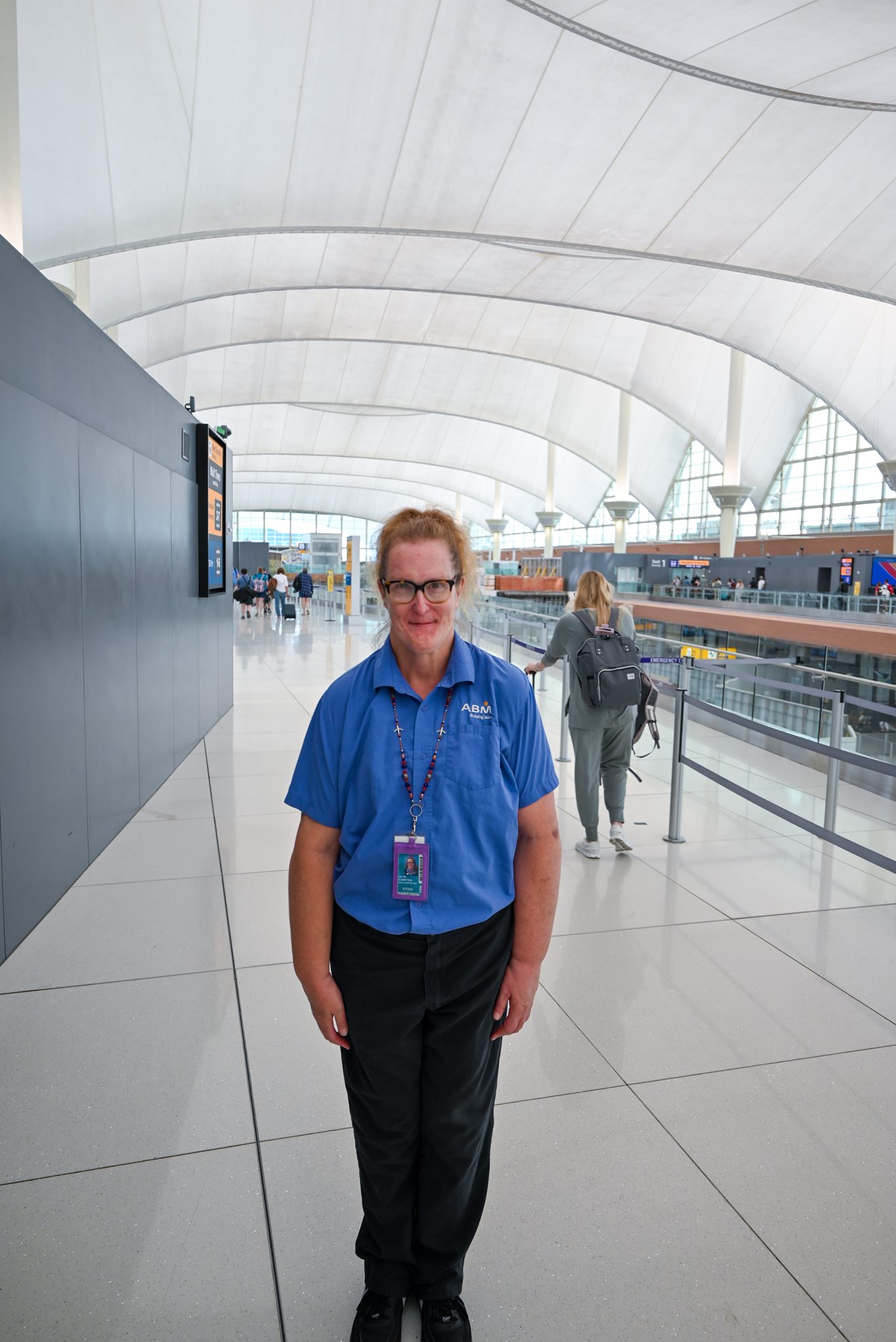 Julie working at Denver International Airport