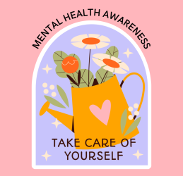 Pink Take Care Mental Health Instagram Post