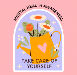 Pink Take Care Mental Health Instagram Post